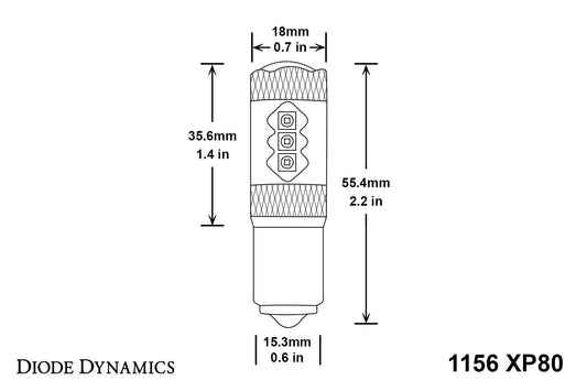 Diode Dynamics 1156 XP80 LED Amber Turn Signal Bulbs