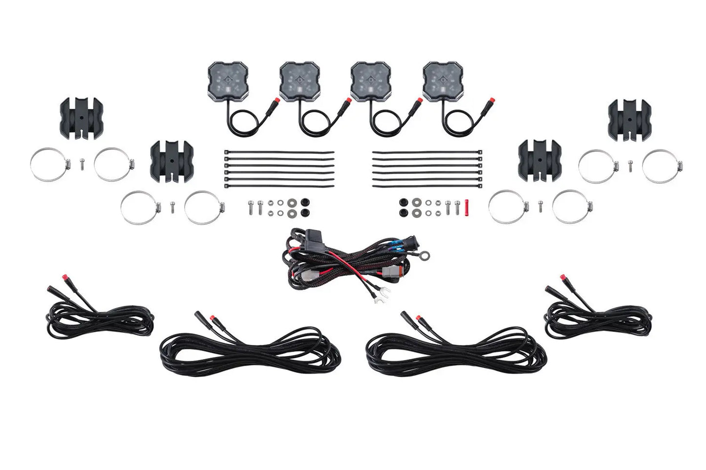 Diode Dynamics Stage Series Sxs Rock Light Installer Kit Rgbw M8 (4 Pack) - DD7751