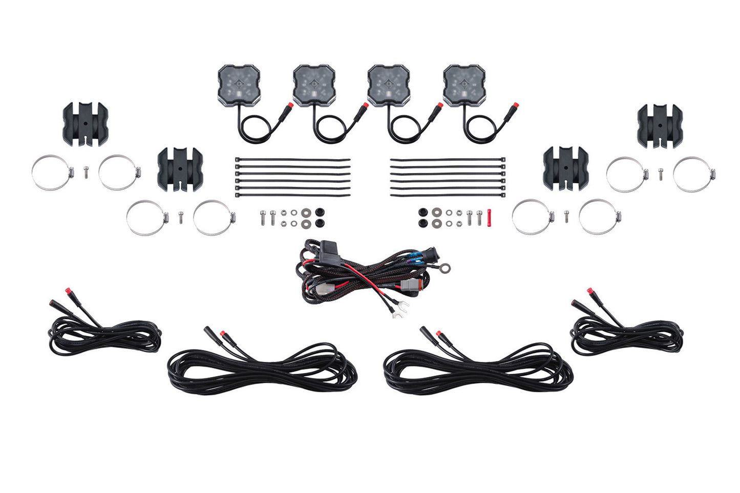 Diode Dynamics Stage Series Sxs Rock Light Installer Kit Rgbw M8 (4 Pack) - DD7751