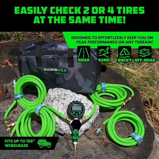 RHINO USA MULTI-TIRE INFLATION KIT (4-WHEEL)(GREEN)