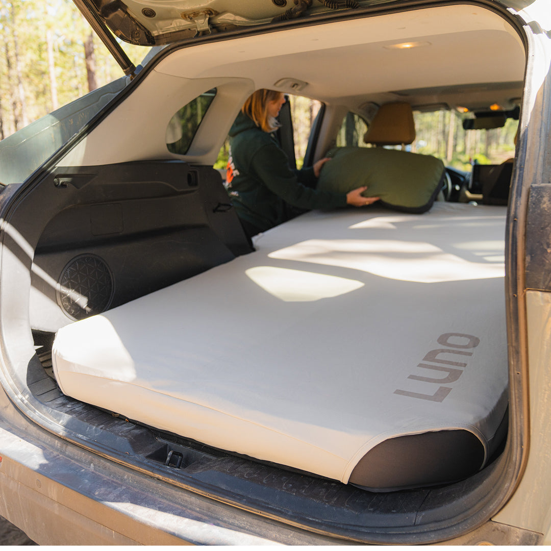 Luno fitted mattress sheet for vehicle mattress car camping setup