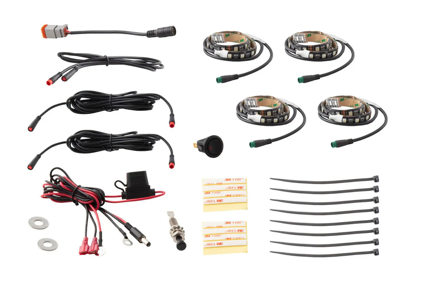 Diode Dynamics Rgbw Engine Bay Strip Kit 4pc - DD0444