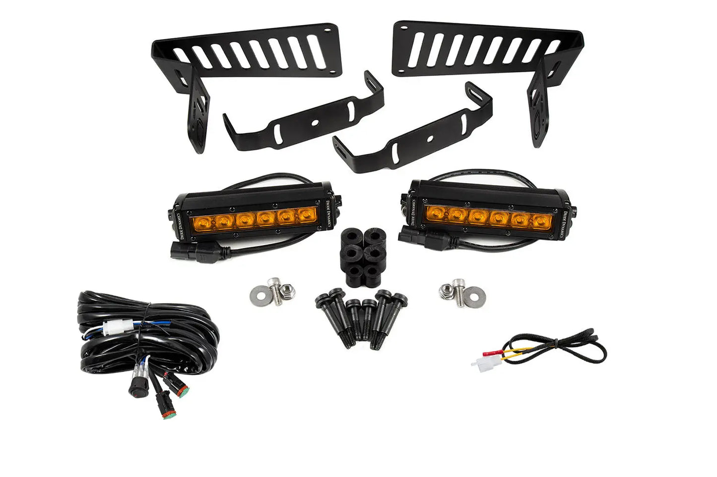 Diode Dynamics Diode Dynamics Ss6 Cowl Led Bracket Kit For 2018 2024 Jeep Jl Wrangler/Gladiator, Amber Driving - DD6094
