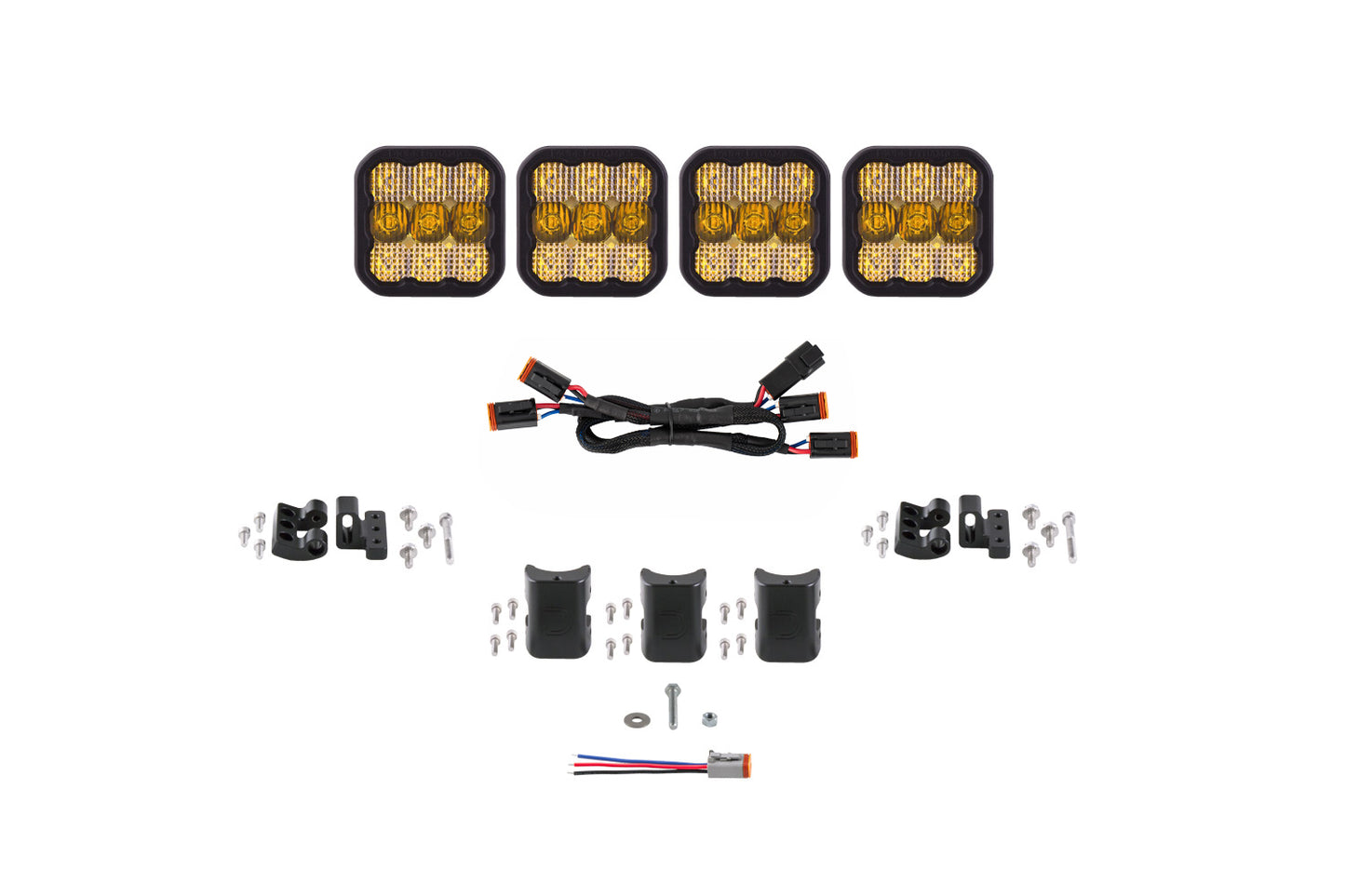 Diode Dynamics Ss5 Sport Universal Cross Link 4 Pod Lightbar Yellow Combo - DD6795