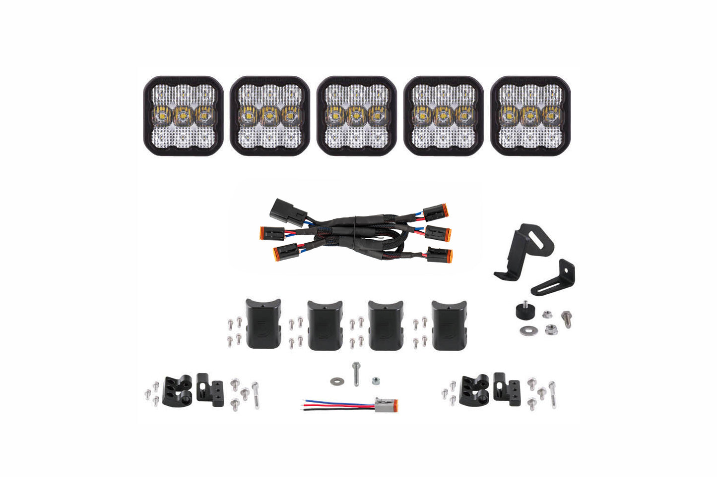 Diode Dynamics Ss5 Sport Universal Cross Link 5 Pod Lightbar White Combo - DD6796