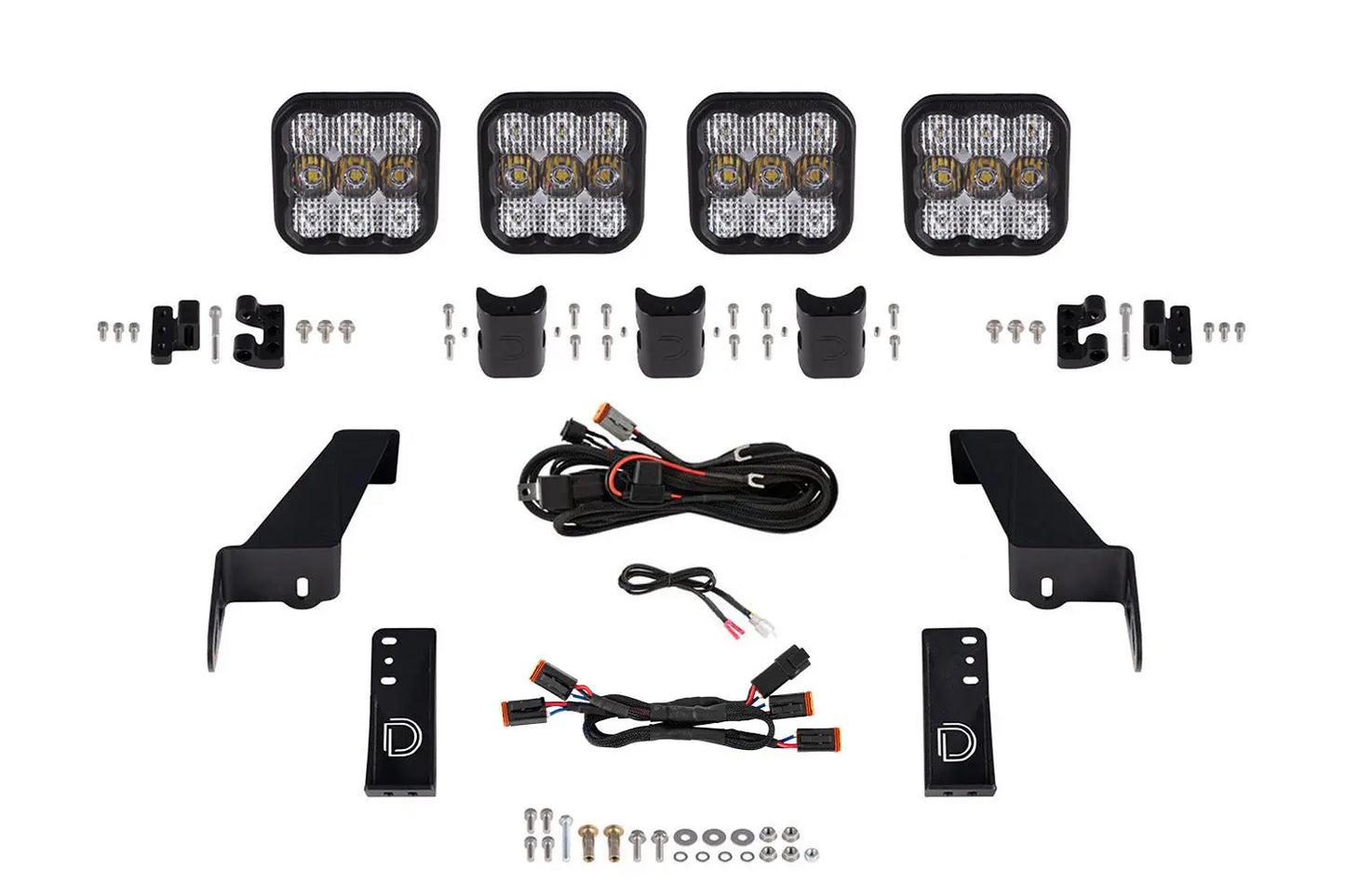 Diode Dynamics Jeep Jl Ss5 4 Pod Cross Link Grille Lightbar Kit Sport White Combo - DD6826