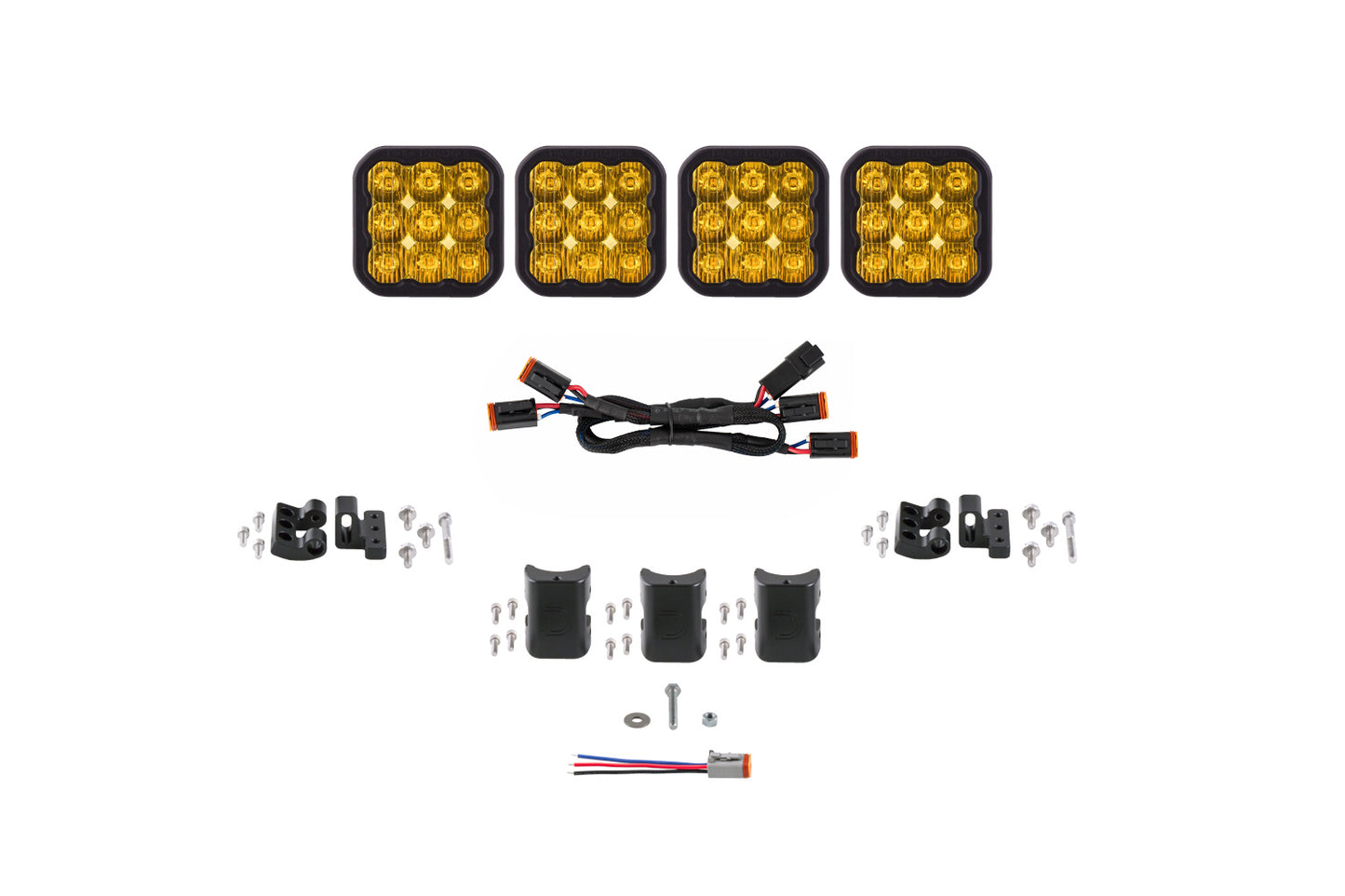 Diode Dynamics Ss5 Pro Universal Cross Link 4 Pod Lightbar Yellow Driving - DD7253