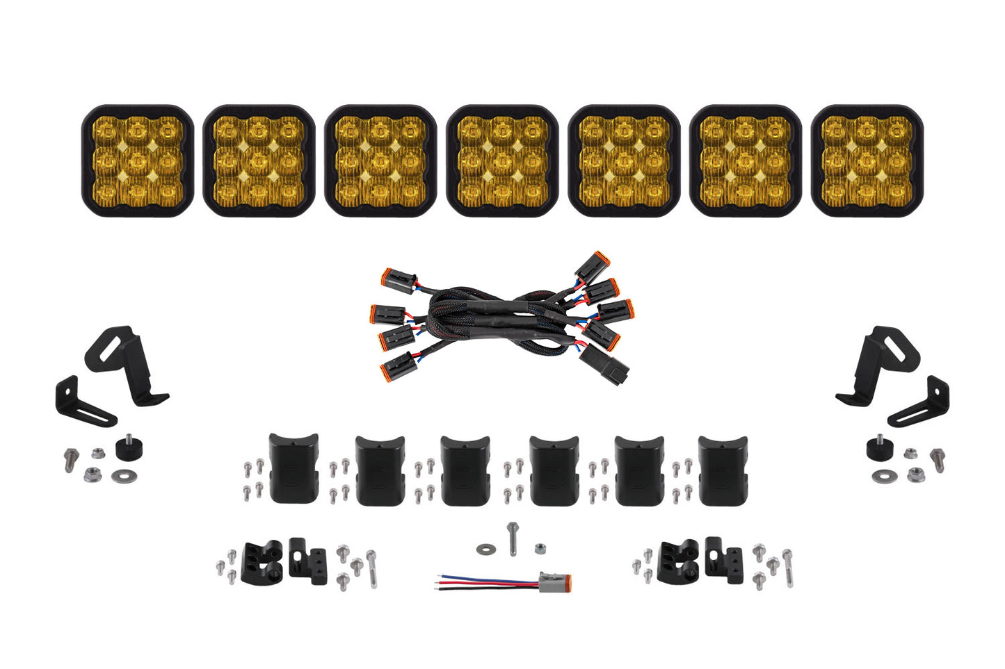 Diode Dynamics Ss5 Pro Universal Cross Link 7 Pod Lightbar Yellow Driving - DD7259