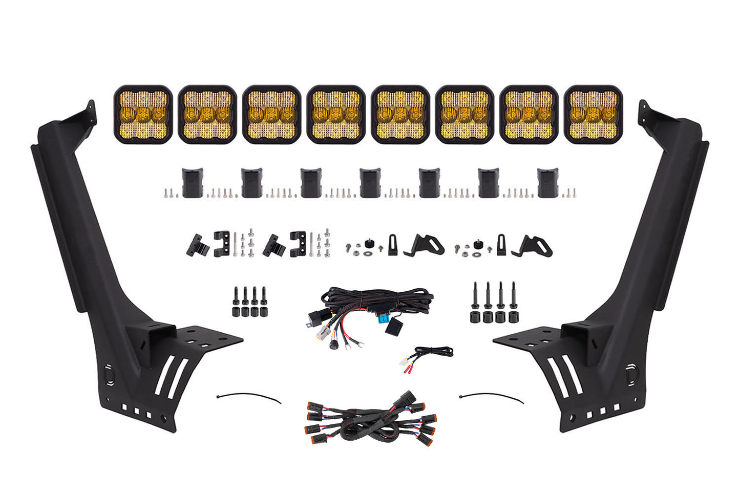 Diode Dynamics Jeep Jl Ss5 Pro Cross Link Windshield Yellow Combo Lightbar Kit - DD7263