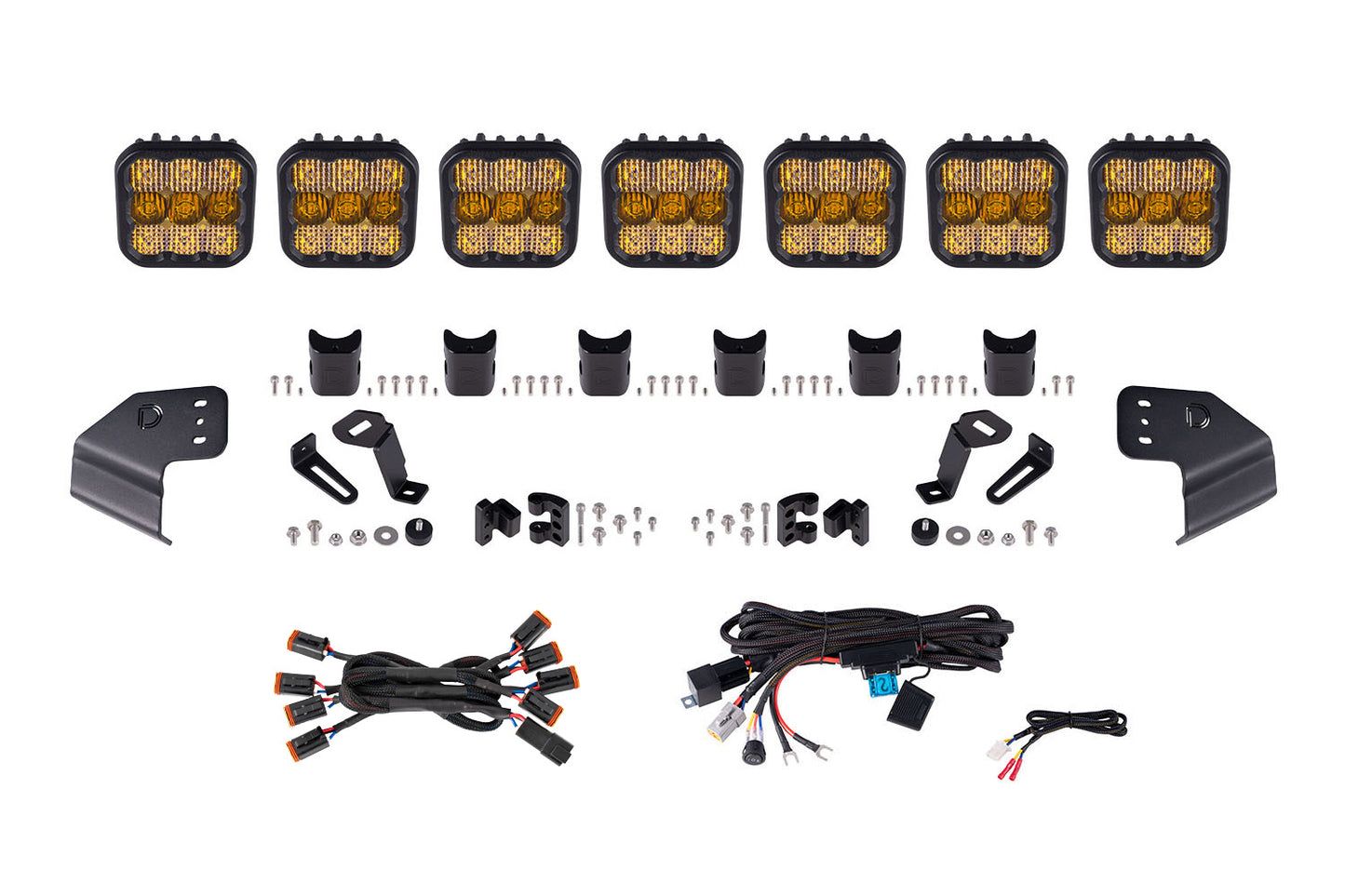 Diode Dynamics Bronco Ss5 Pro Cross Link Windshield Yellow Combo Lightbar Kit - DD7265