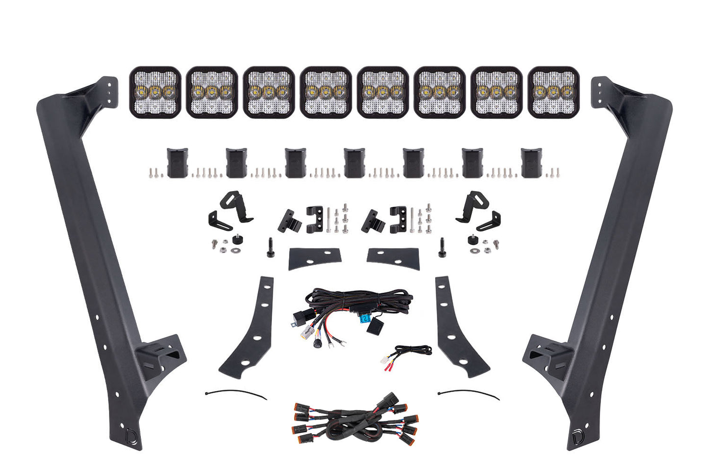 Diode Dynamics Jeep Jk Ss5 Pro Cross Link Windshield White Combo Lightbar Kit - DD7266
