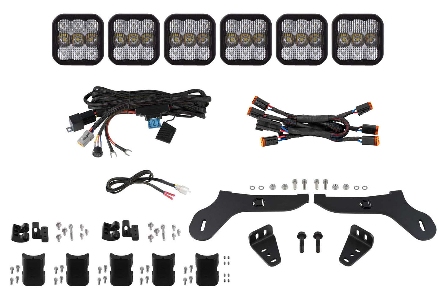 Diode Dynamics Ss5 Grille Cross Link Lightbar Kit For 2017 2020 Ford Raptor Pro White Combo - DD7337