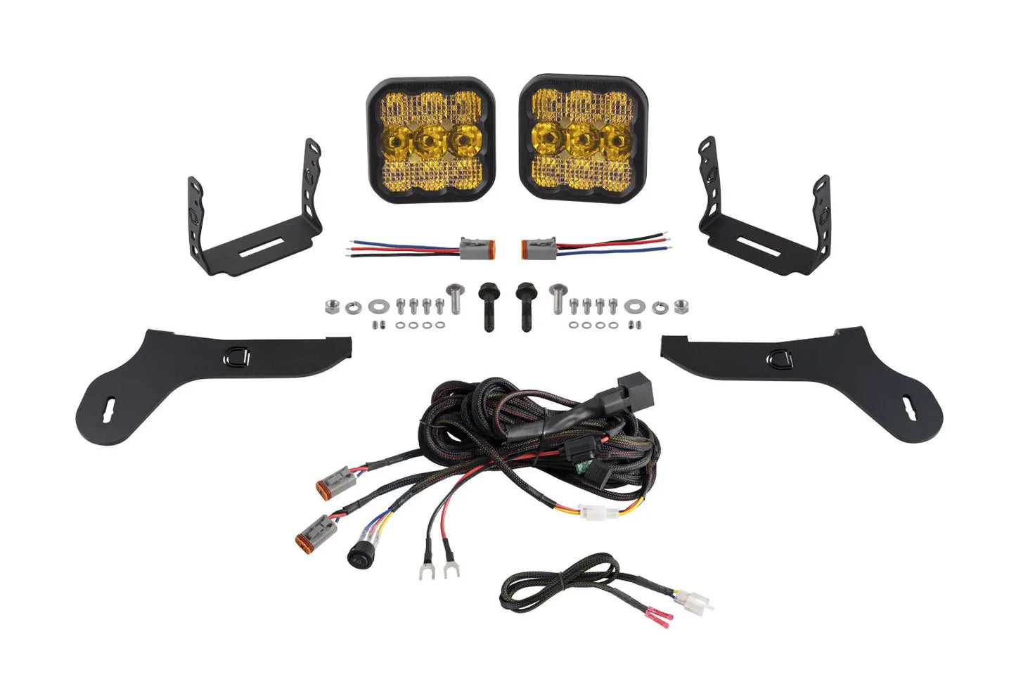 Diode Dynamics Ss5 Bumper Led Pod Light Kit For 2017 2020 Ford Raptor Sport Yellow Combo - DD7345