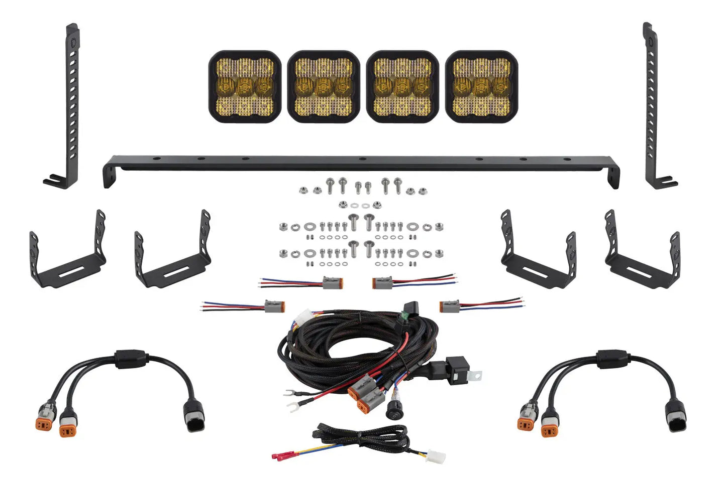 Diode Dynamics Ss5 Stealth Grille Led 4 Pod Kit For 2014 2024 Toyota 4 Runner Sport Yellow Combo - DD7543