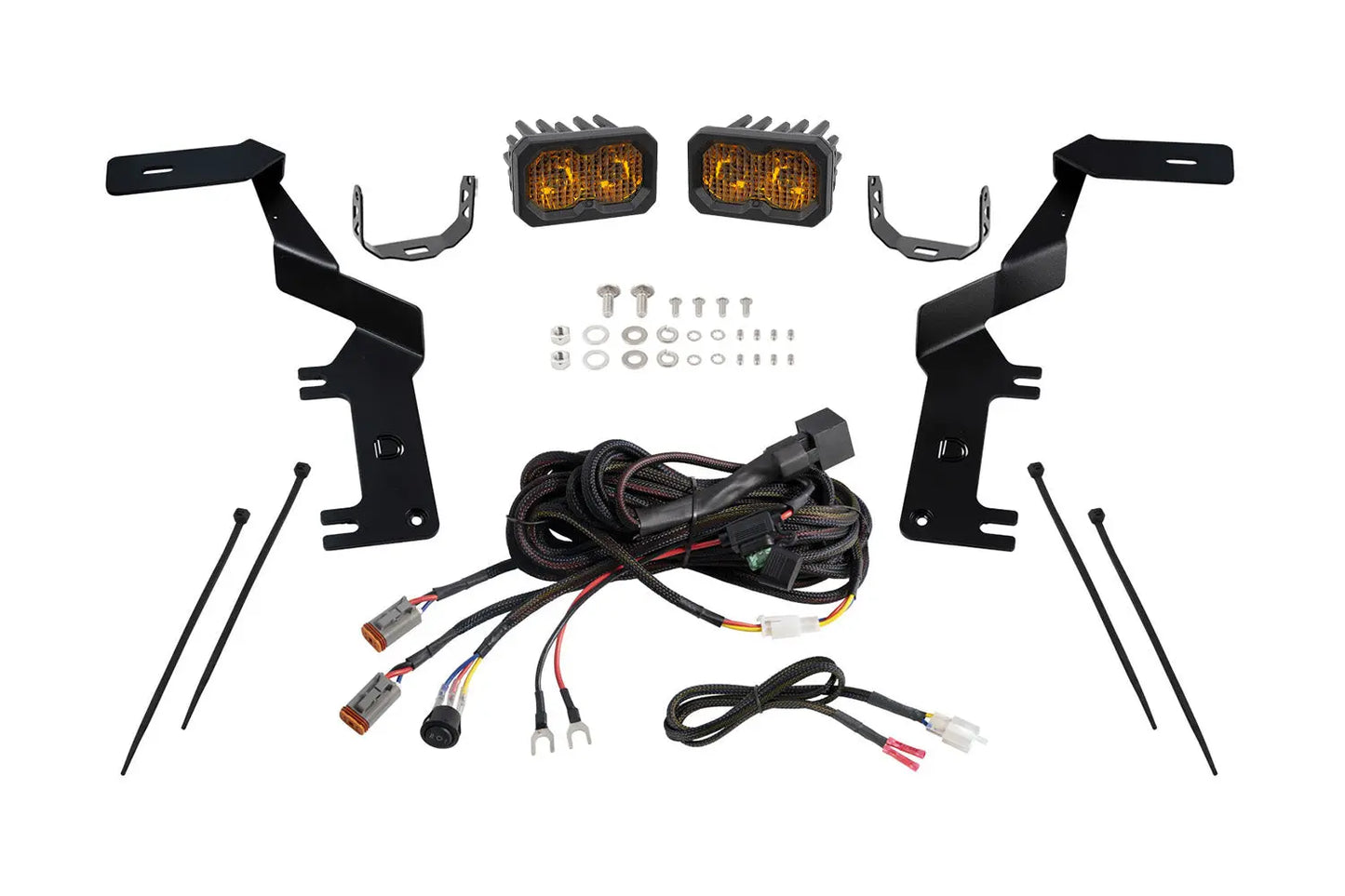 Diode Dynamics Stage Series Ditch Light Kit For 2017 2022 Ford Super Duty C2 2.0 Pro Yellow Combo - DD7555