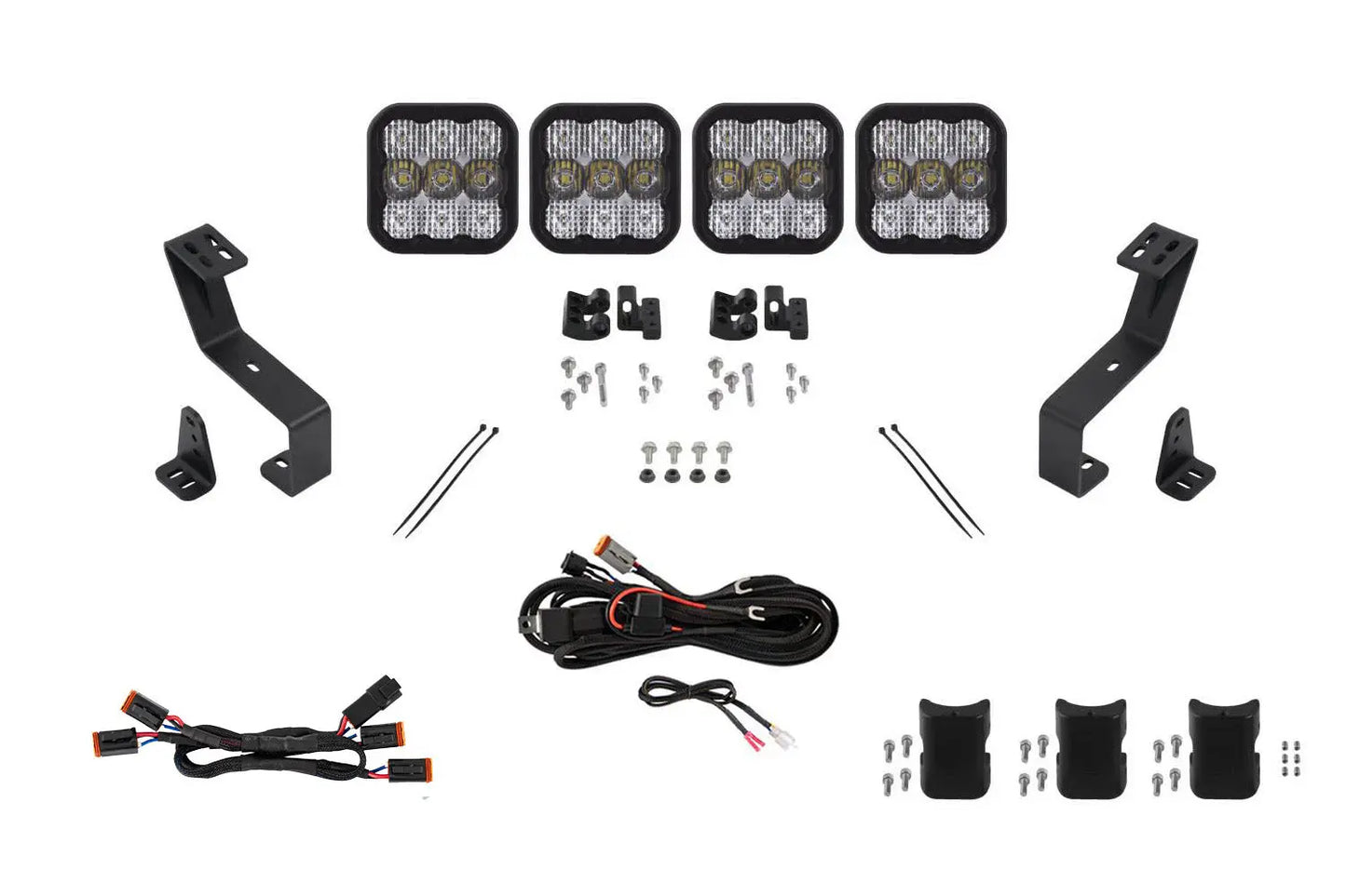 Diode Dynamics Ss5 Grille Cross Link Lightbar Kit For 2019 2024 Ram Sport White Combo - DD7608