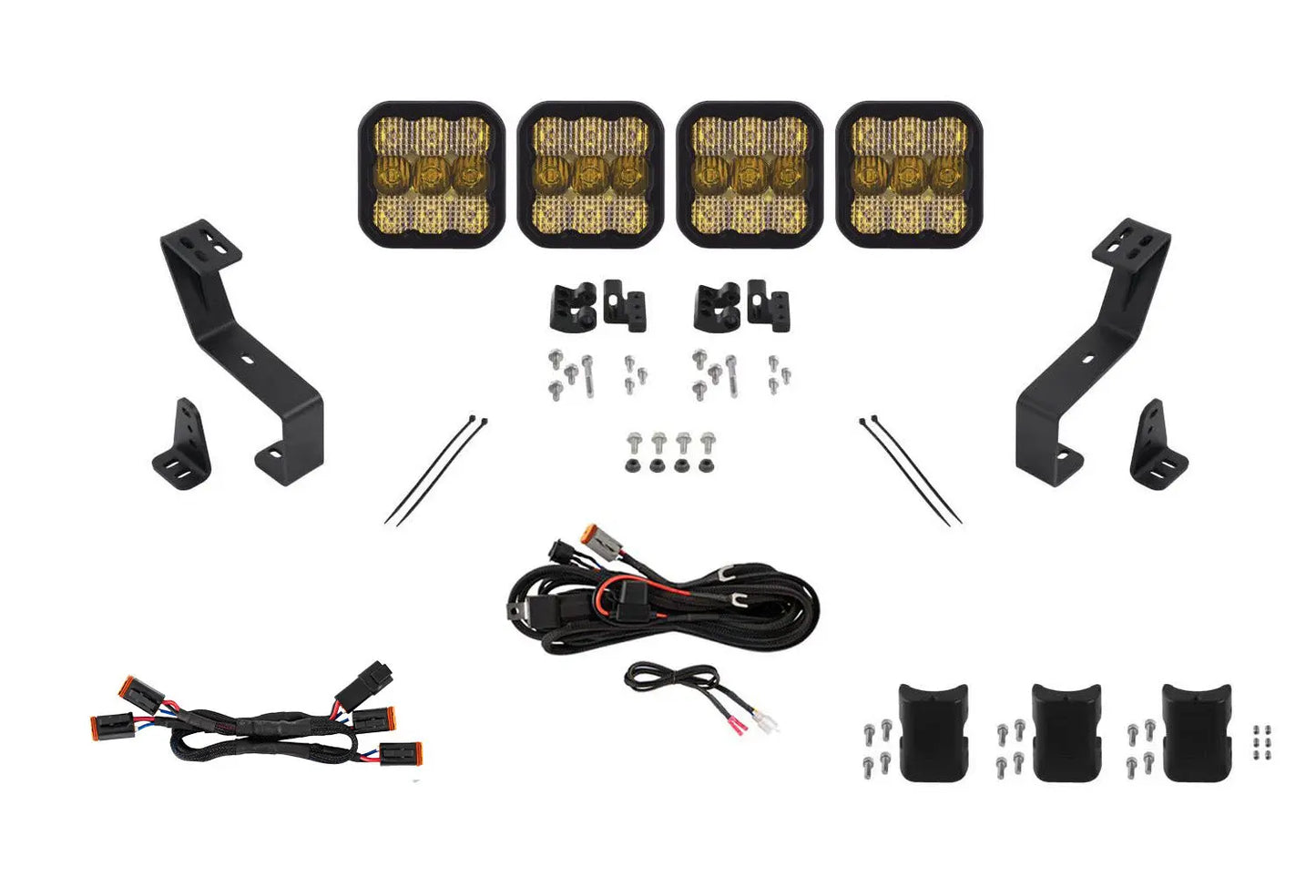 Diode Dynamics Ss5 Grille Cross Link Lightbar Kit For 2019 2024 Ram Pro Yellow Combo - DD7611