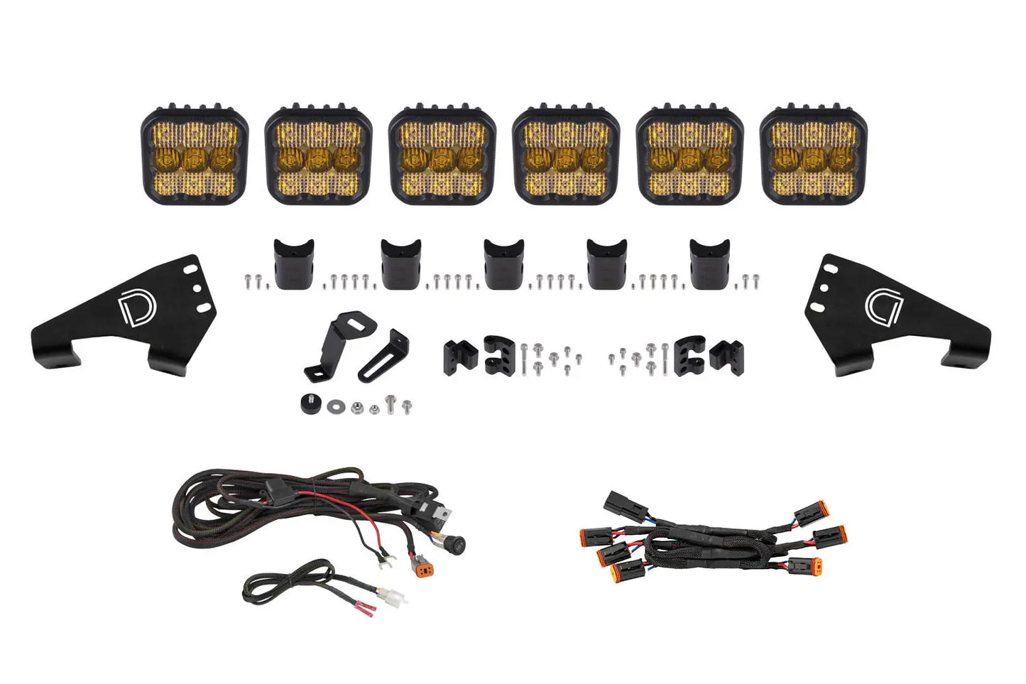 Diode Dynamics Polaris Rzr Ss5 Sport Cross Link Roof Yellow Combo Lightbar Kit - DD7631
