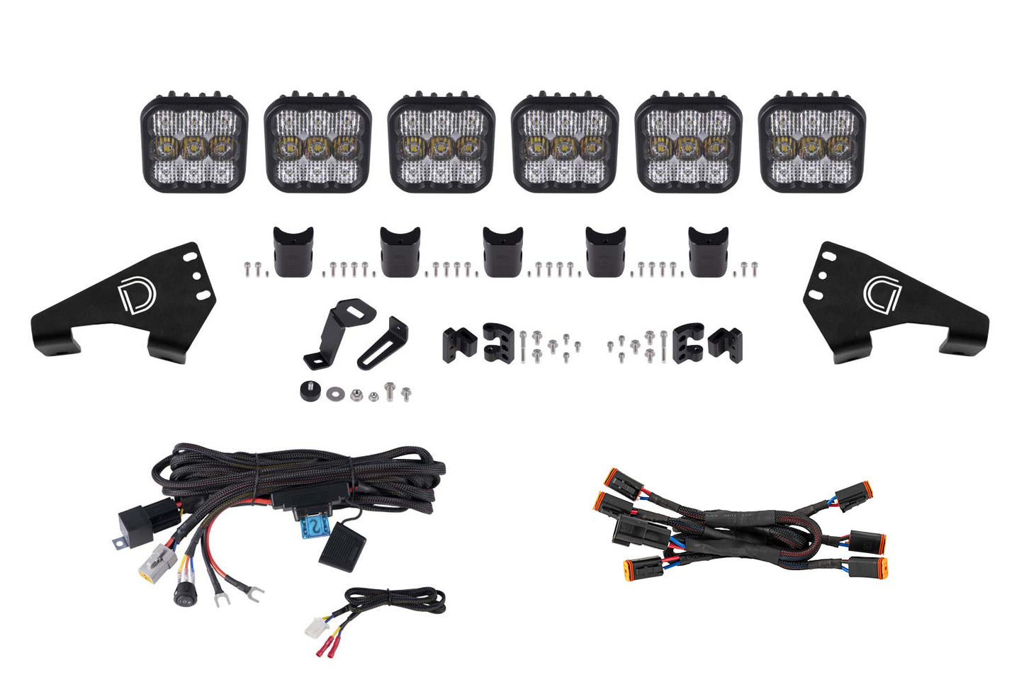 Diode Dynamics Polaris Rzr Ss5 Pro Cross Link Roof White Combo Lightbar Kit - DD7632