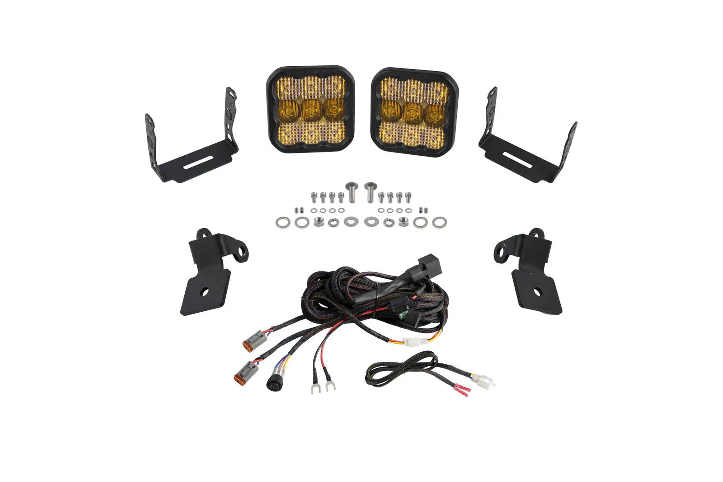 Diode Dynamics Polaris Rzr A Pillar Led Pod Kit Ss5 Sport Yellow Combo - DD7640