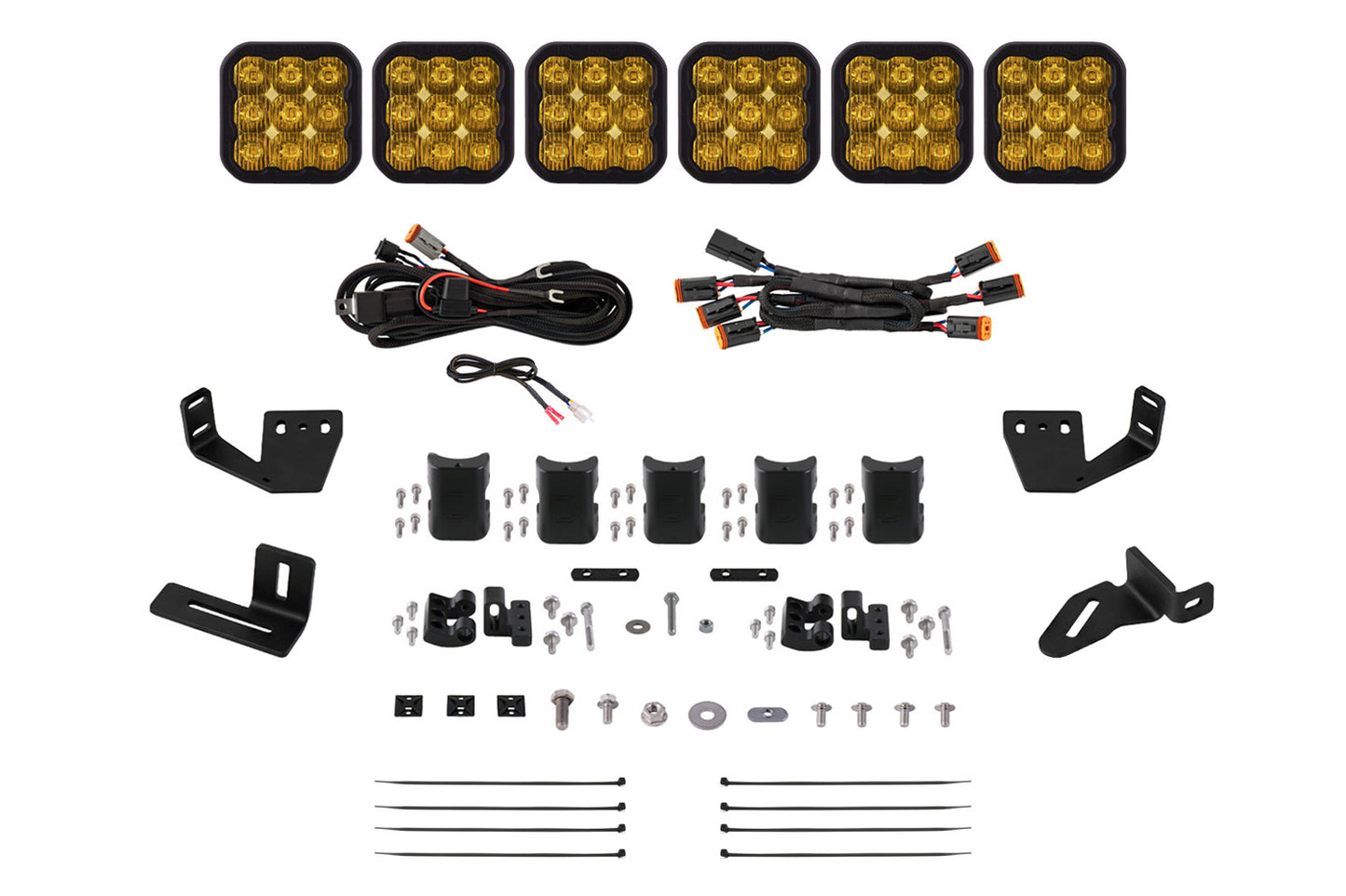 Diode Dynamics Ss5 6 Pod Cross Link Mounting Kit For Prinsu/Sherpa Roof Racks Sport Yellow Driving - DD7819
