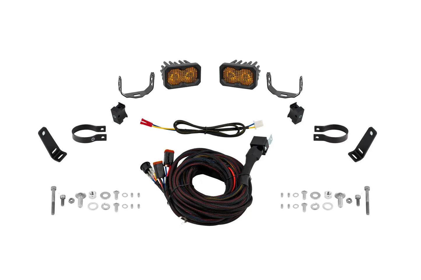 Diode Dynamics Stage Series 1.875 Inch Roll Bar Chase Light Kit C2 2.0 Pro Yellow (Pair) - DD7876
