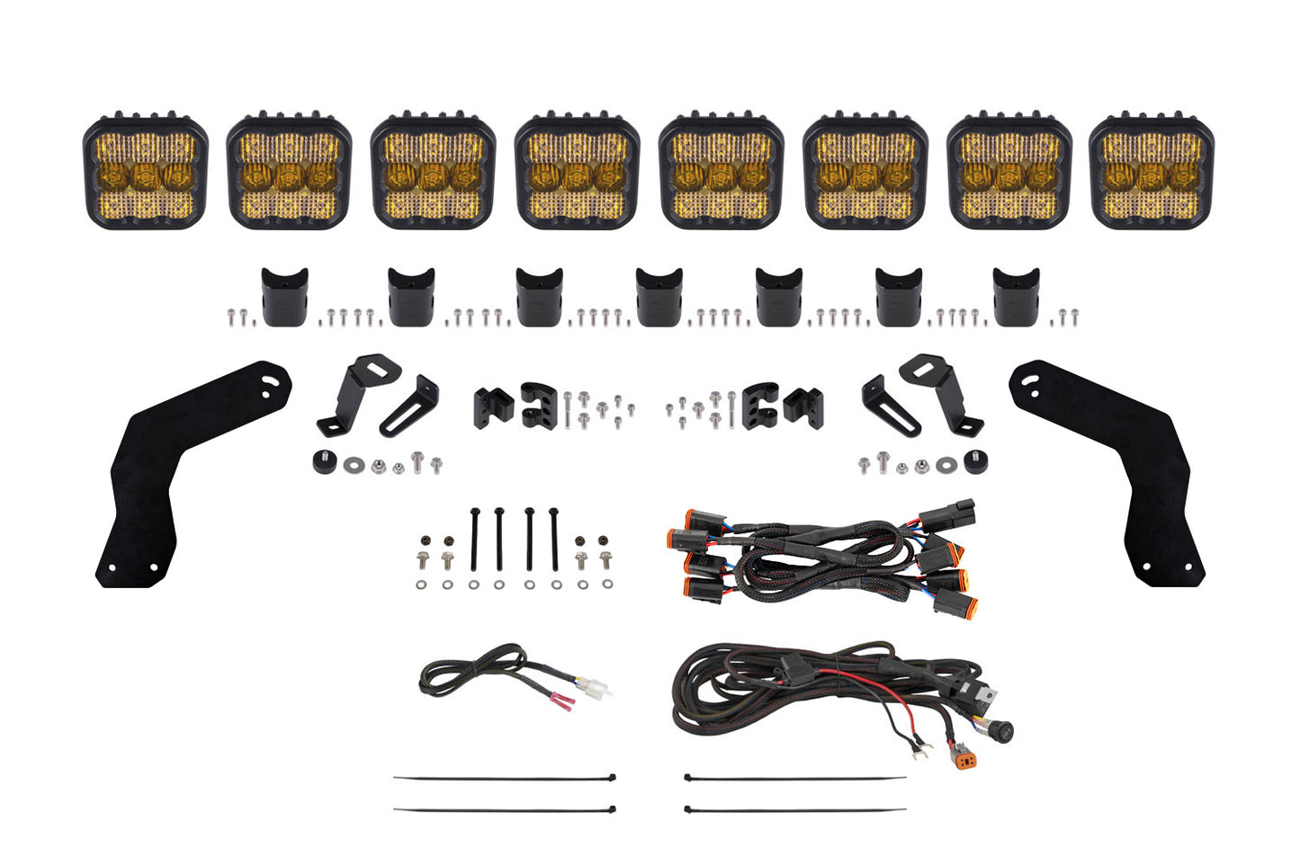 Diode Dynamics Can Am Maverick X3 Ss5 Sport Cross Link Roof Yellow Combo Lightbar Kit - DD7891