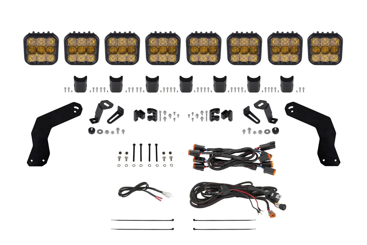 Diode Dynamics Can Am Maverick X3 Ss5 Sport Cross Link Roof Yellow Combo Lightbar Kit - DD7891