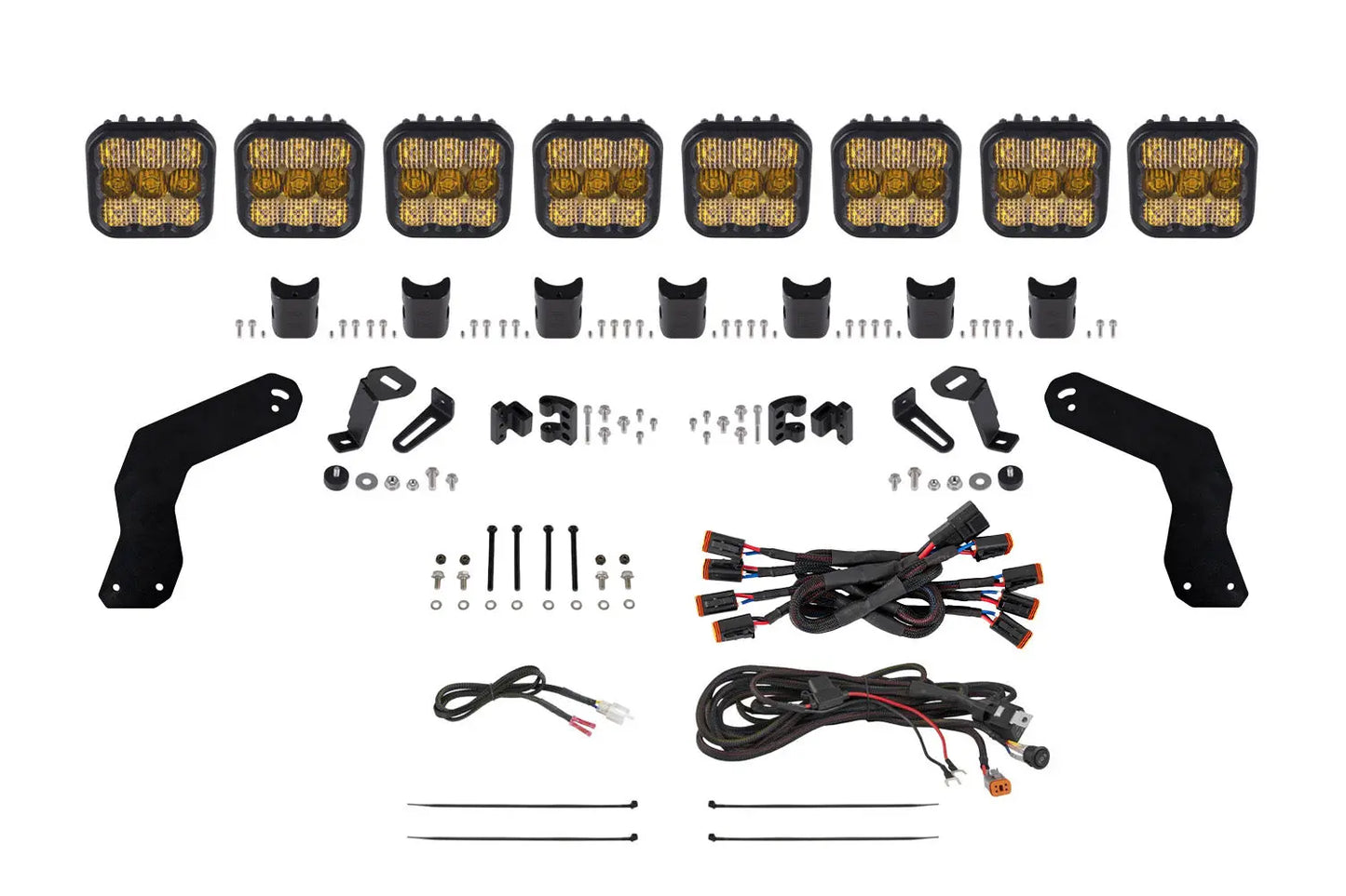 Diode Dynamics Can Am Maverick X3 Ss5 Pro Cross Link Roof Yellow Combo Lightbar Kit - DD7893
