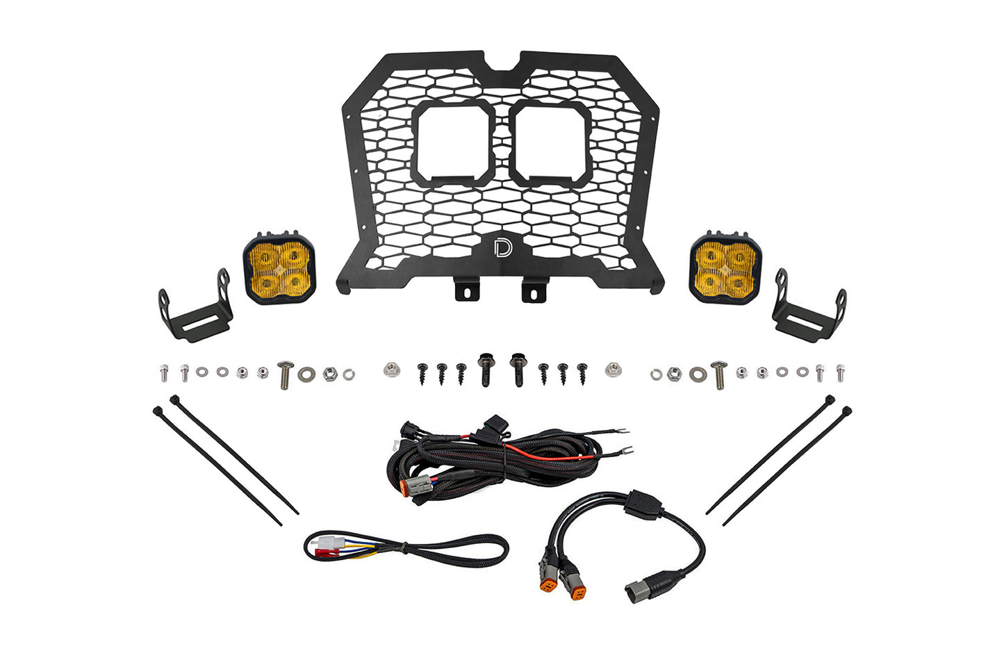 Diode Dynamics Stage Series Led Grille Kit For 2019 2024 Polaris Rzr Xp Sport Yellow Fog - DD8074