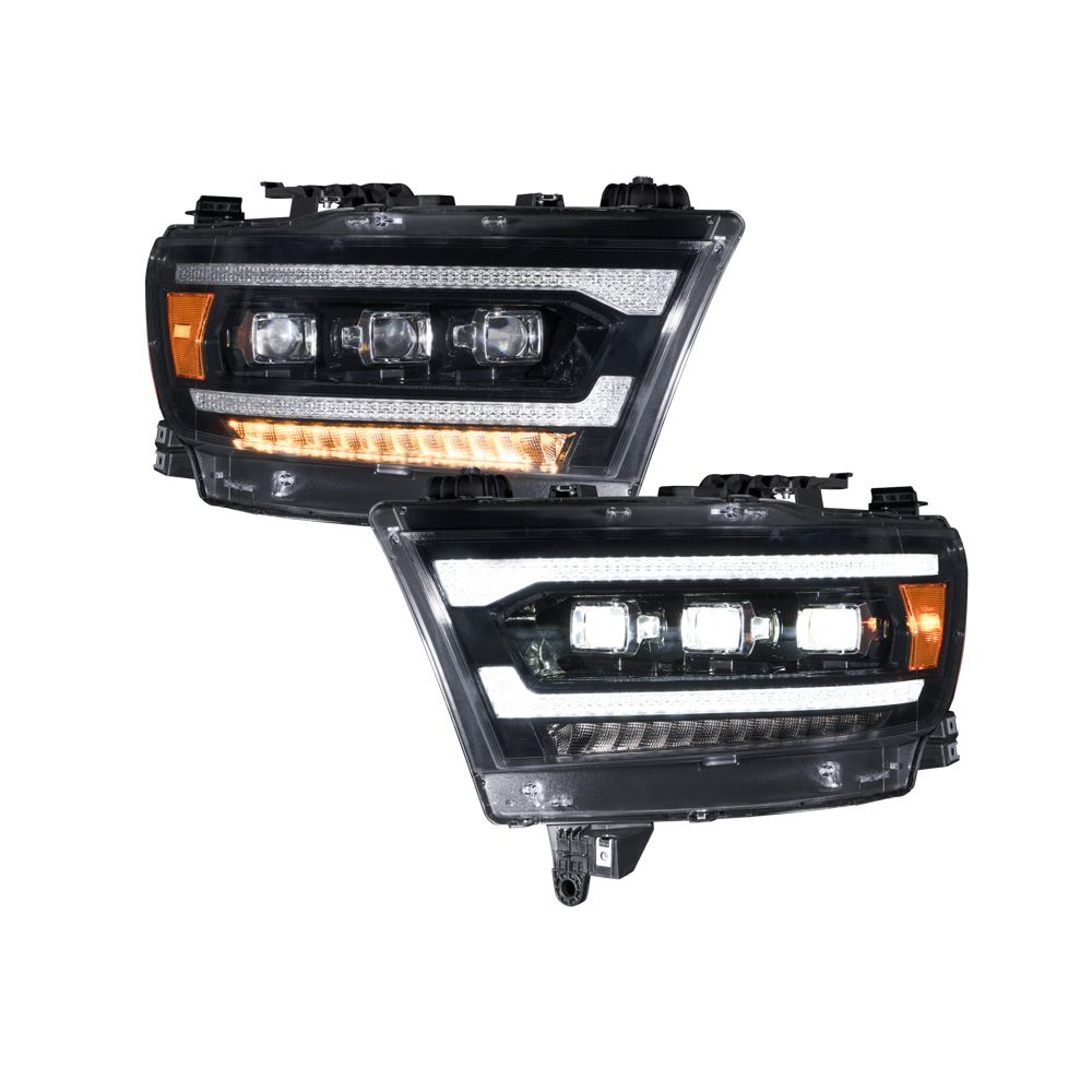 Form Lighting Sequential LED Projector Headlights for 2019–2024 Ram 1500 (Pair) – Triple Bi-LED, Sequential Turn Signals & Startup Sequence