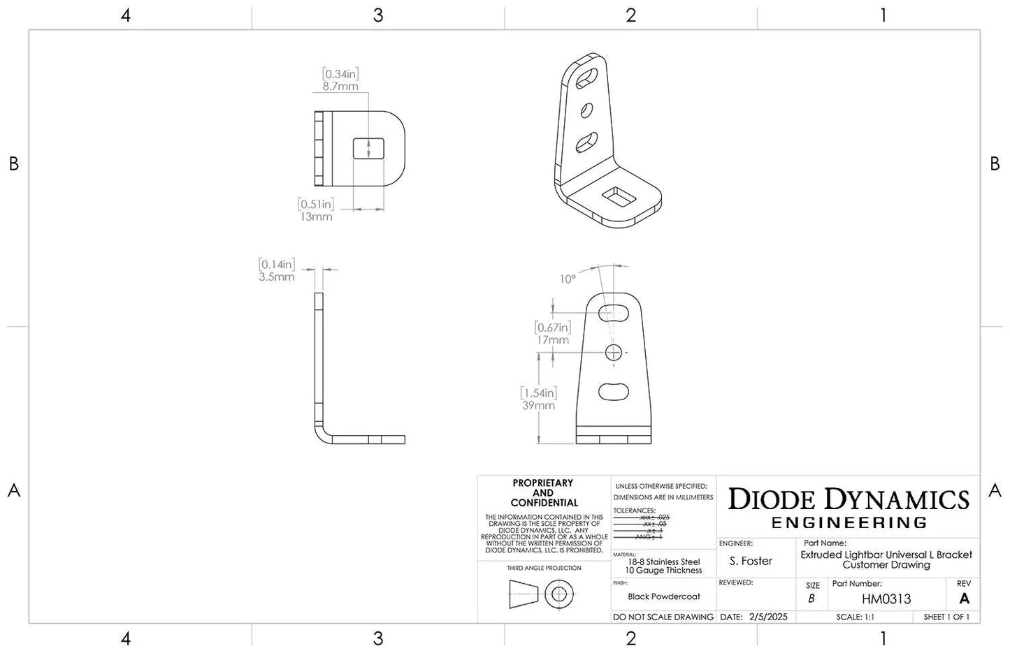 Diode Dynamics Stage Series LED Light Bar Universal Bracket Kit Diode Dynamics