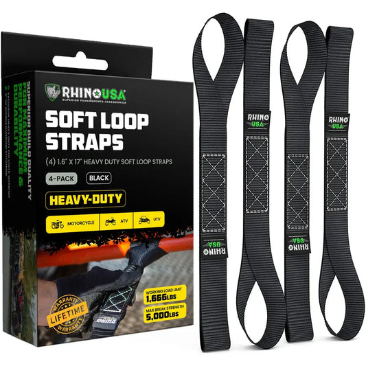 1.6" x 17" Soft Loop Tie-Down Straps (4-Pack)
