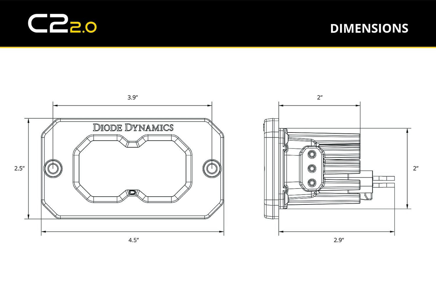 Diode Dynamics C2R White Flood Flush Mount LED Pod – Single | DD8573S
