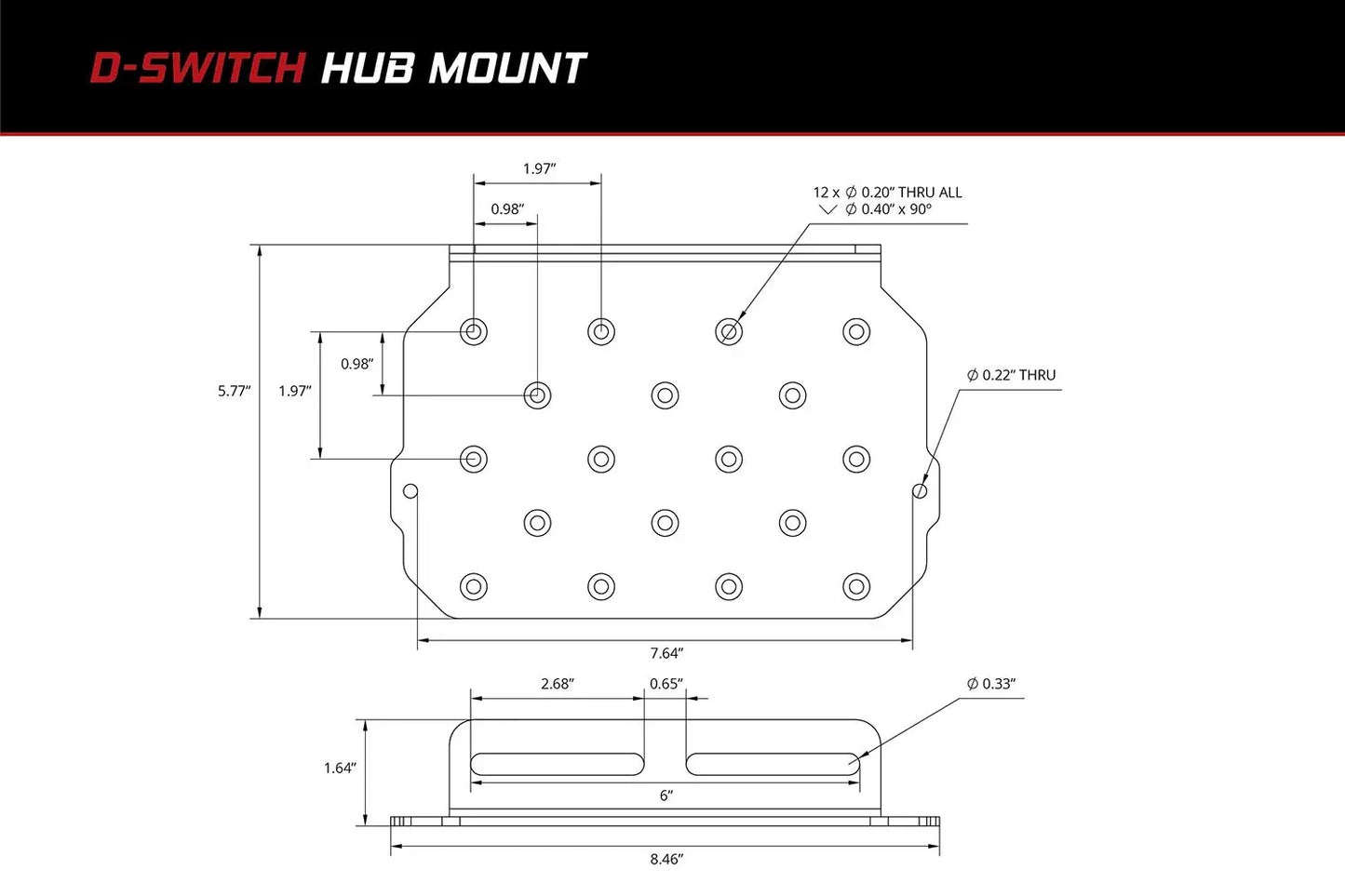 Diode Dynamics Universal Stand-Off D-Switch Hub Mounting Kit Off Road Diode Dynamics