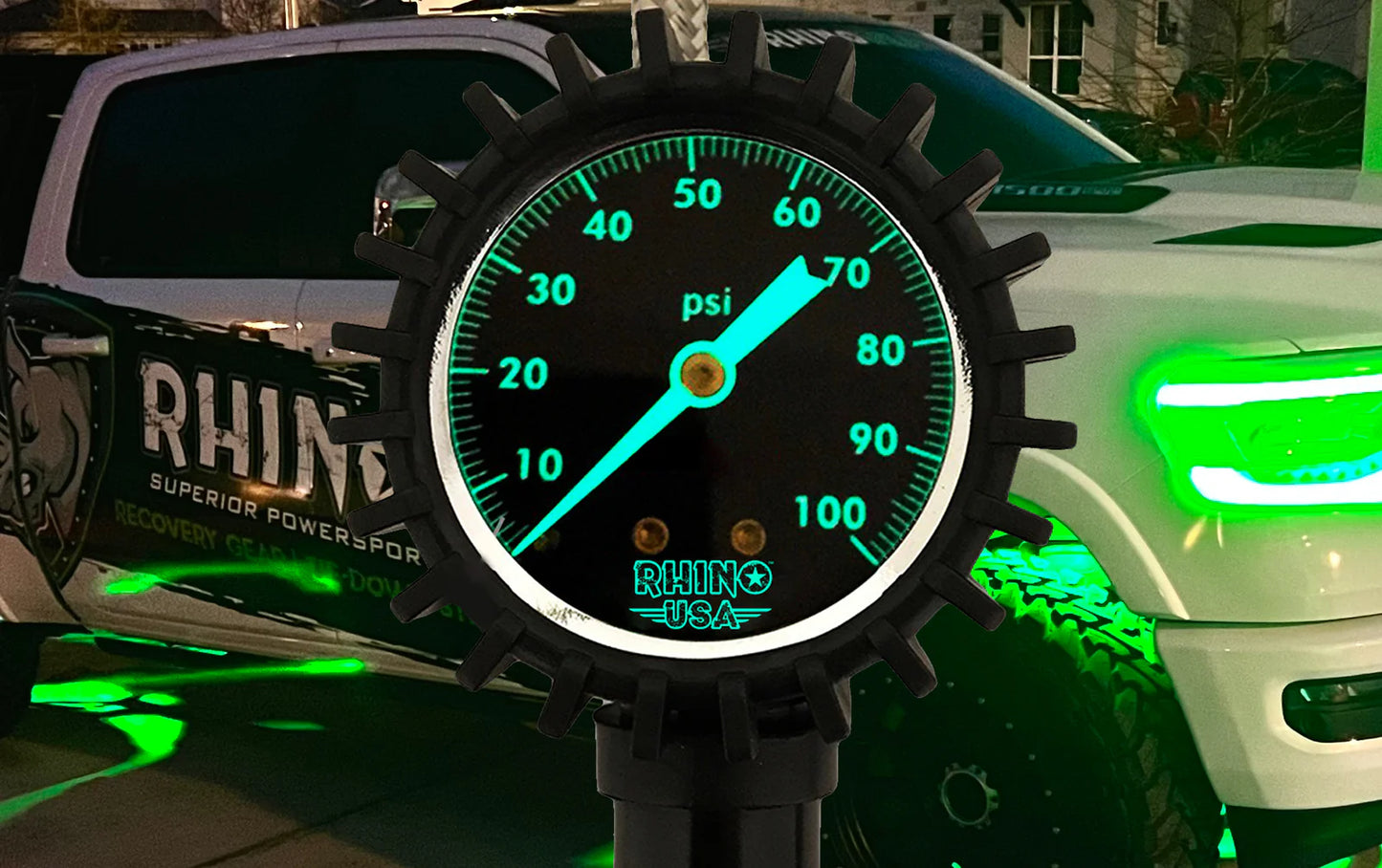 RHINO USA 100 PSI ANALOG TIRE INFLATOR GAUGE