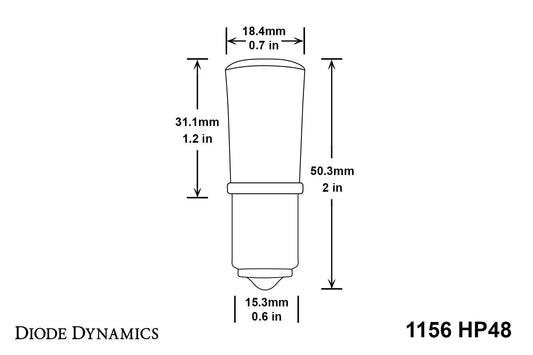 Diode Dynamics 1156 HP48 LED Cool White Backup Reverse Trunk Cargo Light Bulb