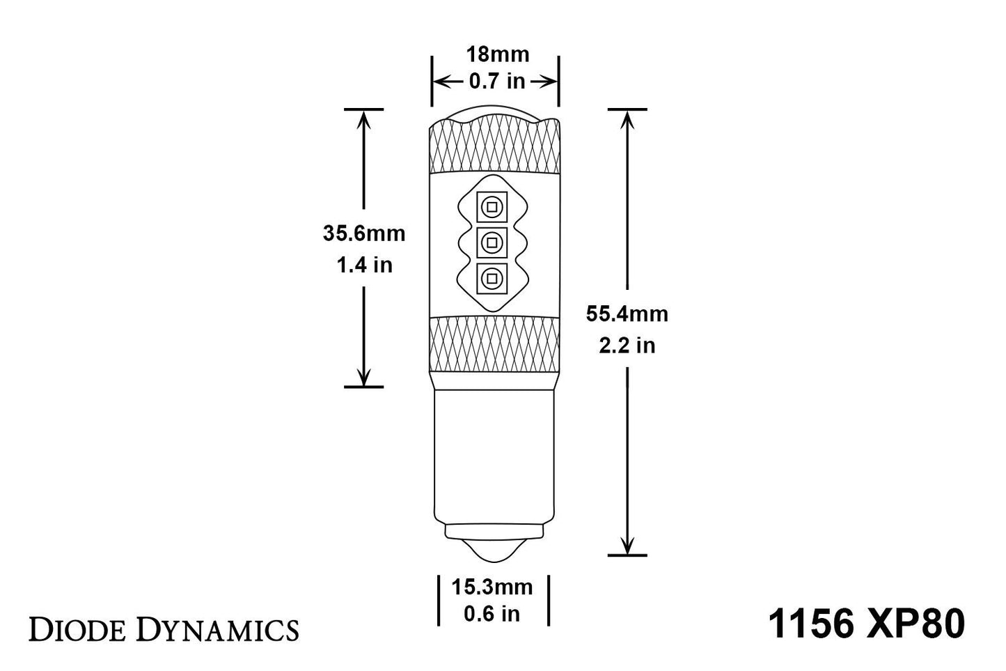 Diode Dynamics 1156 XP80 LED Amber Turn Signal Bulbs