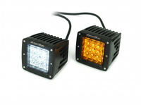 Dual Purpose Chase Pods lit in white and amber side by side