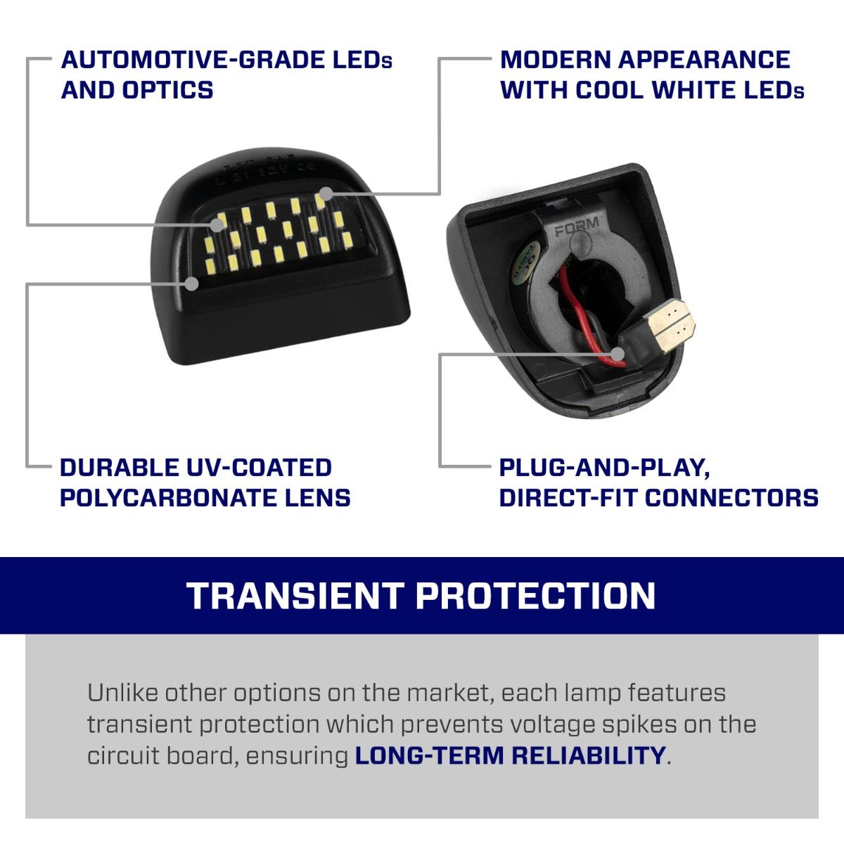 Form Lighting LED License Plate Lights for 2002–2013 Cadillac Escalade EXT (Pair)