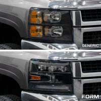 2007–2013 Chevrolet Silverado Full LED Projector Headlights with Triple Bi-LED Projectors, Sequential Turn Signals & White DRL (Pair) | Form Lighting