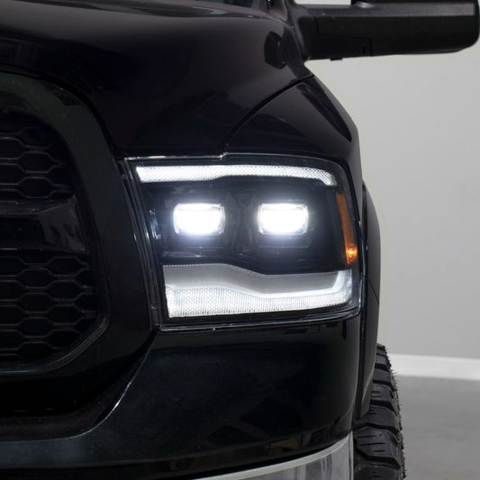 Form Lighting LED Projector Headlights for 2009–2024 Ram 1500, 2009-2018 Ram 2500 & 3500 (Pair) – Dual Bi-LED Projectors, Sequential Turn Signals & Startup Sequence