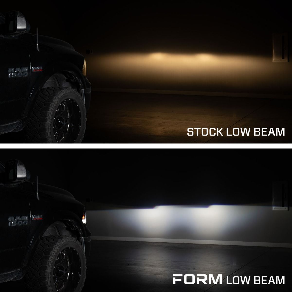 Form Lighting LED Projector Headlights for 2009–2024 Ram 1500, 2009-2018 Ram 2500 & 3500 (Pair) – Dual Bi-LED Projectors, Sequential Turn Signals & Startup Sequence