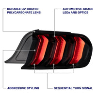 Form Lighting LED Tail Lights for 2015–2023 Ford Mustang S550 | Sequential LED (Pair)