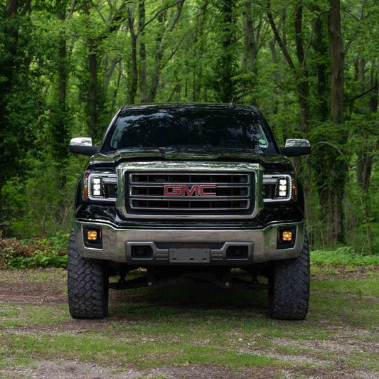 2014–2018 GMC Sierra 1500 and 2015-2019 GMC Sierra 2500 & 3500 Full LED Projector Headlights with Sequential Turn Signals & White DRL (Pair)