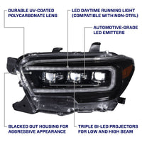 Form Lighting Sequential LED Headlights for 2016-2023 Toyota Tacoma | Triple Bi-LED Projectors, Selectable White/Amber DRL, Sequential Turn Signals