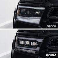 Form Lighting Sequential LED Projector Headlights for 2019–2024 Ram 1500 (Pair) – Triple Bi-LED, Sequential Turn Signals & Startup Sequence
