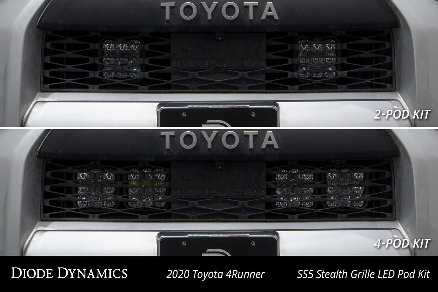 Diode Dynamics SS5 Stealth Grille LED Pod Kit for 2014-2024 Toyota 4Runner