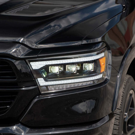 Form Lighting Sequential LED Projector Headlights for 2019–2024 Ram 1500 (Pair) – Triple Bi-LED, Sequential Turn Signals & Startup Sequence