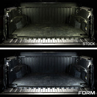 Comparison of Stock bed light versus FORM LED Bed Light Installed 2021 Toyota Tacoma